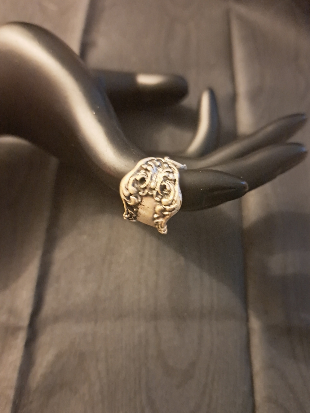 Vintage-Inspired Silver Filigree Statement Ring - Silver Color Adjustable